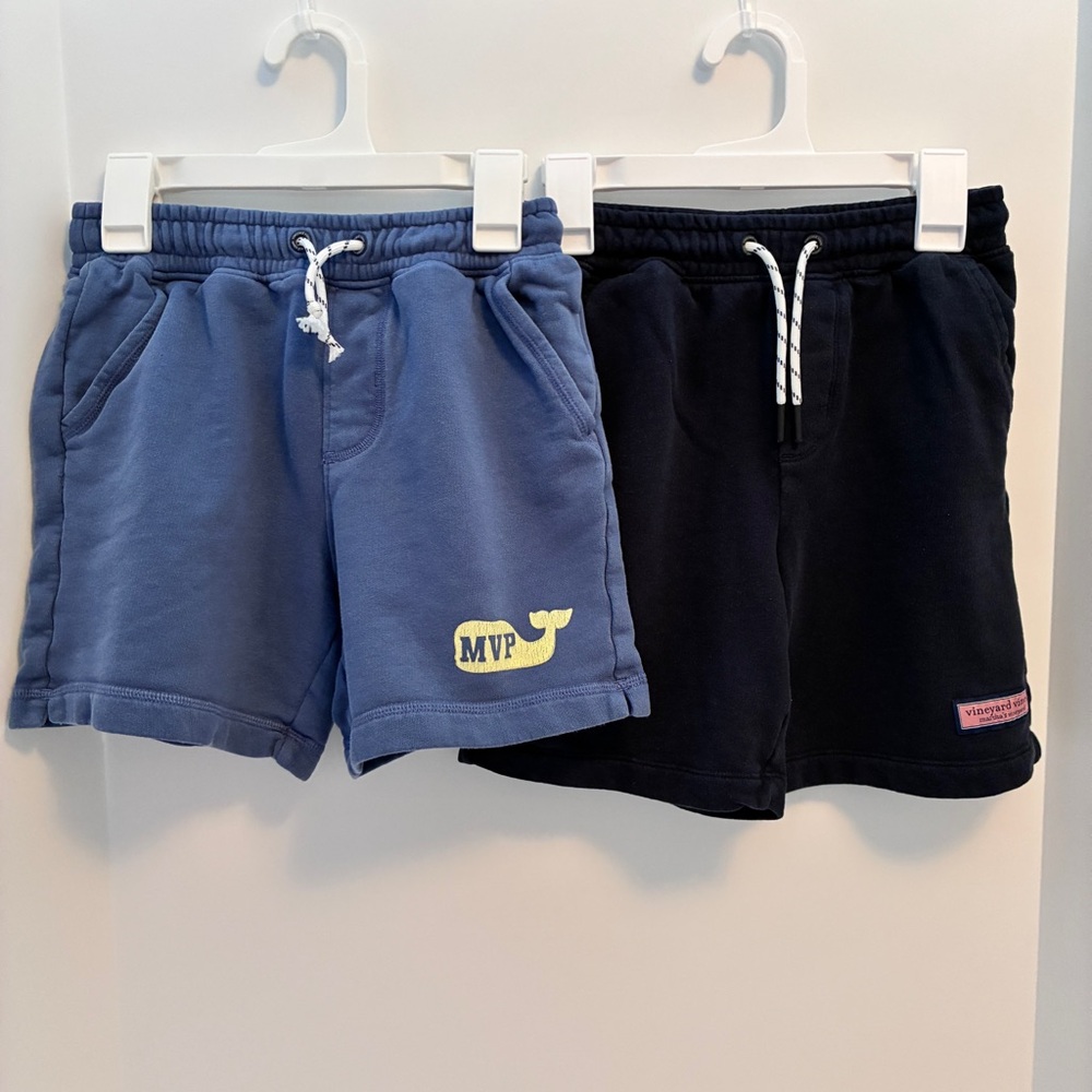 Vineyard Vines Boys French Terry Shorts Moonshine/ Knit Jetty Shorts Navy Size S